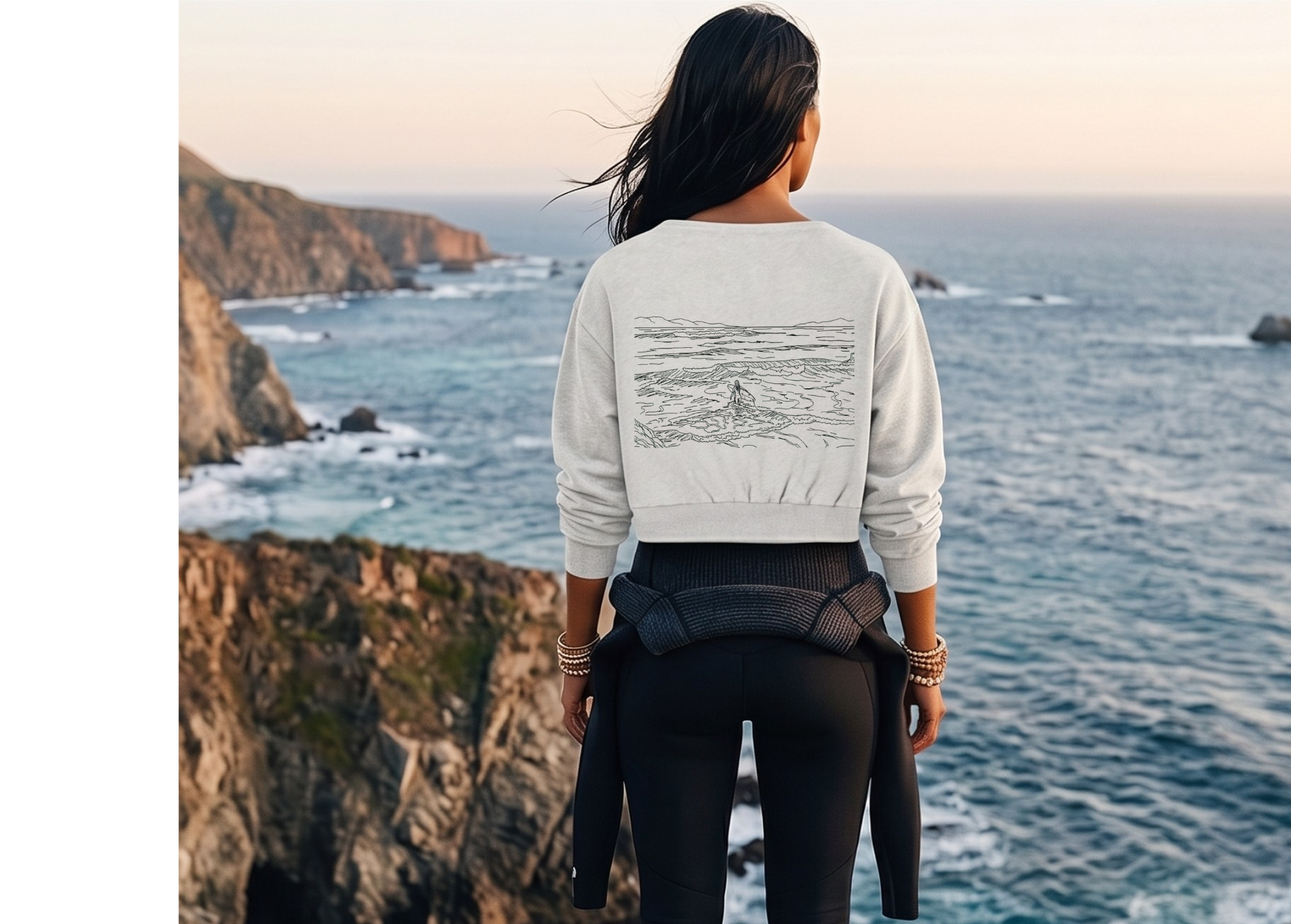 Off the Shoulder Into the Sea Sweatshirt